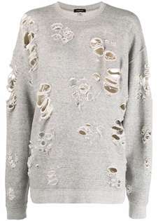 R13 толстовка с эффектом потертости