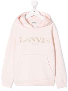 LANVIN Enfant худи из органического хлопка с вышитым логотипом