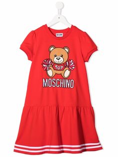 Moschino Kids платье-футболка с вышитым логотипом