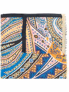 ETRO шарф с бахромой и принтом