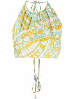 Emilio Pucci укороченный топ с принтом Bandierine