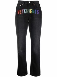 VETEMENTS прямые джинсы с логотипом