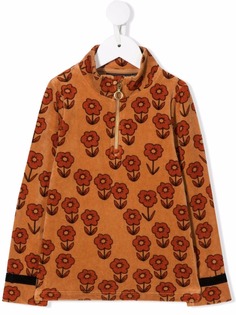 Mini Rodini свитер Space Flower с воротником на молнии