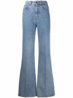 AMI Paris расклешенные джинсы с эффектом потертости