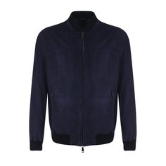 Однотонный замшевый бомбер на молнии Brioni