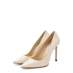 Кожаные туфли Romy 100 на шпильке Jimmy Choo