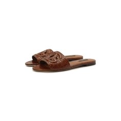 Шлепанцы из кожи крокодила Bianca Dolce & Gabbana
