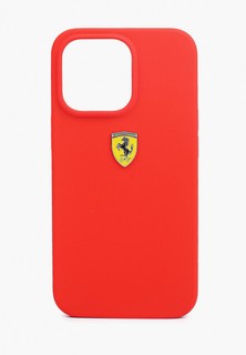 Чехол для iPhone Ferrari Ferrari для iPhone 13 Pro Liquid silicone with metal logo Hard Red