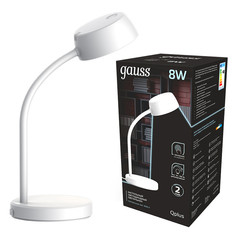 Настольные лампы для рабочего стола LED лампа настольная GAUSS Qplus LED 8Вт 600Лм 4000К 170-265В диммируемый белый