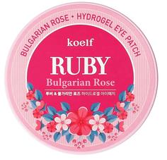 Гидрогелевые патчи KOELF для области вокруг глаз с рубиновой пудрой и болгарской розой, 60шт.