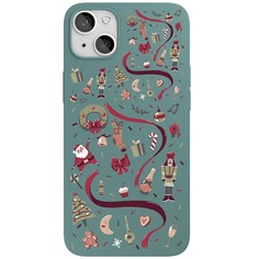 Чехол VLP Art Collection Winter для iPhone 13, тёмно-зелёный