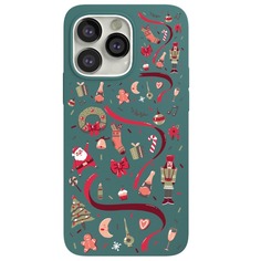 Чехол VLP Art Collection Winter для iPhone 13 Pro, темно-зелёный