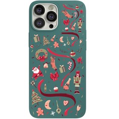 Чехол VLP Art Collection Winter для iPhone 13 Pro Max, темно-зелёный