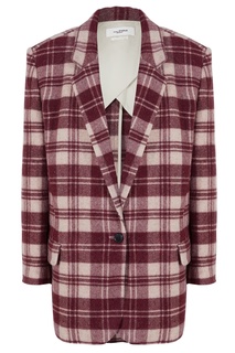 Бордовый клетчатый жакет Isabel Marant