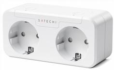 Умная розетка Satechi Dual Smart Outlet Apple HomeKit (белый)