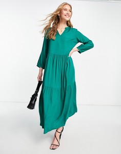 Зеленое ярусное платье макси Y.A.S Jolina-Зеленый цвет