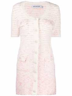 Self-Portrait фактурное платье мини