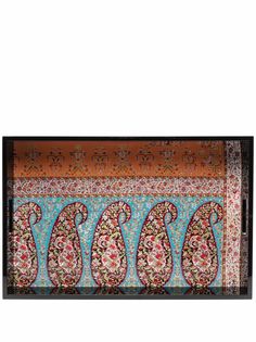 ETRO HOME деревянный поднос с принтом пейсли