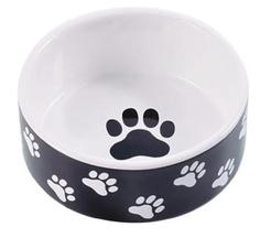 Миска КерамикАрт для собак, с лапками, 420мл, черно-белая