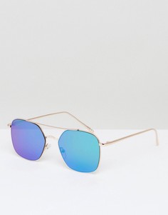 Солнцезащитные очки-авиаторы с зелеными стеклами Jeeper Peepers-Золотой