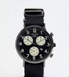 Черные часы с дополнительными циферблатами и парусиновым ремешком Reclaimed Vintage Inspired эксклюзивно для ASOS-Черный
