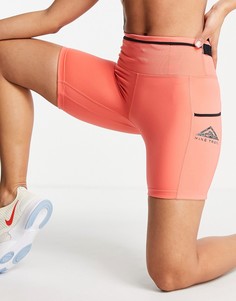 Коралловые облегающие шорты Nike Running Trail Epic Luxe-Розовый цвет