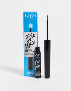 Жидкая подводка с эффектом металлик NYX Professional Makeup Epic Wear – Teal Metal-Голубой