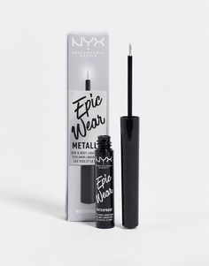 Жидкая подводка с эффектом металлик NYX Professional Makeup – Epic Wear (серебристый металлик)