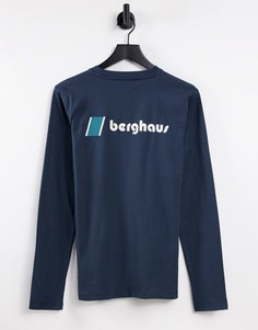 Темно-синий лонгслив с логотипом спереди и сзади Berghaus Heritage