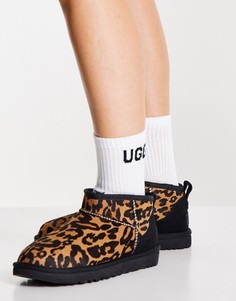 Полусапожки коричневого цвета UGG Classic Ultra Mini Panther-Разноцветный
