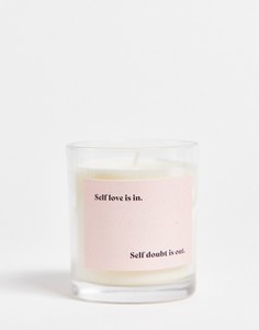 Розовая свеча с надписью "Self Love" TYPO-Розовый