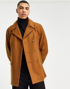Двубортное пальто-бушлат French Connection-Коричневый цвет