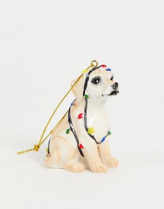 Новогоднее украшение в виде собаки с гирляндой Typo-Светло-бежевый цвет