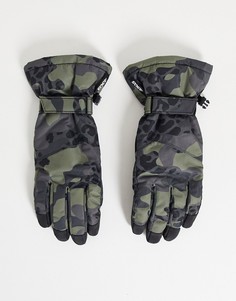 Горнолыжные перчатки с камуфляжным принтом ASOS 4505-Разноцветный