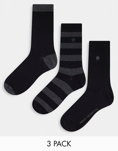 Набор из 3 серых носков в полоску French Connection-Серый
