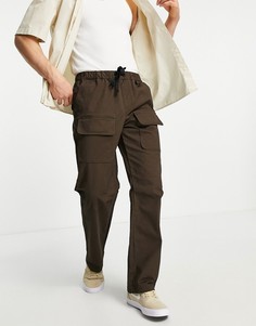 Коричневые брюки карго с широкими штанинами и карманами спереди Topman-Коричневый цвет