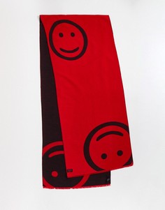 Oversized-шарф со смайликом Devils Advocate-Красный
