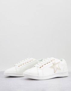 Белые кроссовки с серебристыми деталями Accessorize-Белый