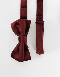 Однотонный бархатный галстук-бабочка ярко-красного цвета Gianni Feraud-Красный