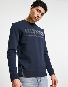 Темно-синий свитшот узкого кроя BOSS Athleisure Salbo Pixel Iconic