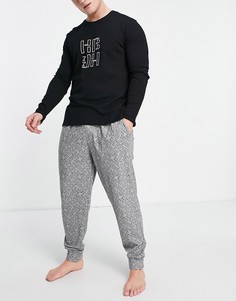 Черный/серый подарочный комплект из пижамы свободного кроя BOSS Bodywear
