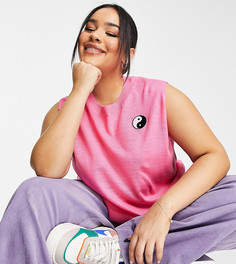 Ярко-розовая трикотажная майка с символом инь и ян Noisy May Curve-Разноцветный