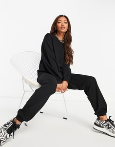 Черный спортивный костюм со свитшотом узкого кроя и джоггерами ASOS DESIGN-Черный цвет