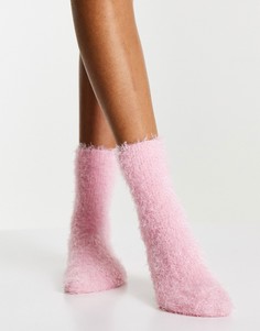 Розовые пушистые носки для дома ASOS DESIGN-Розовый цвет