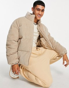 Серый пуховик на завязках Topman