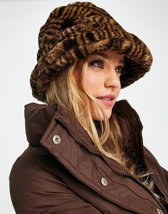 Панама с отворотом и принтом монограммы ASOS DESIGN-Разноцветный