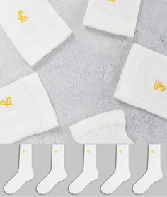 Набор из 5 пар белых спортивных носков Farah Ayres-Белый