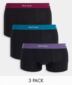 Набор из 3 черных боксеров-брифов с цветным поясом Paul Smith-Черный