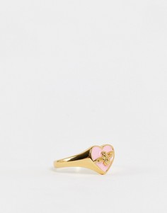 Кольцо-печатка розового и золотистого цветов Olivia Burton Love Bug-Золотистый