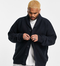 Темно-синий кардиган крупной вязки с добавлением шерсти French Connection Plus